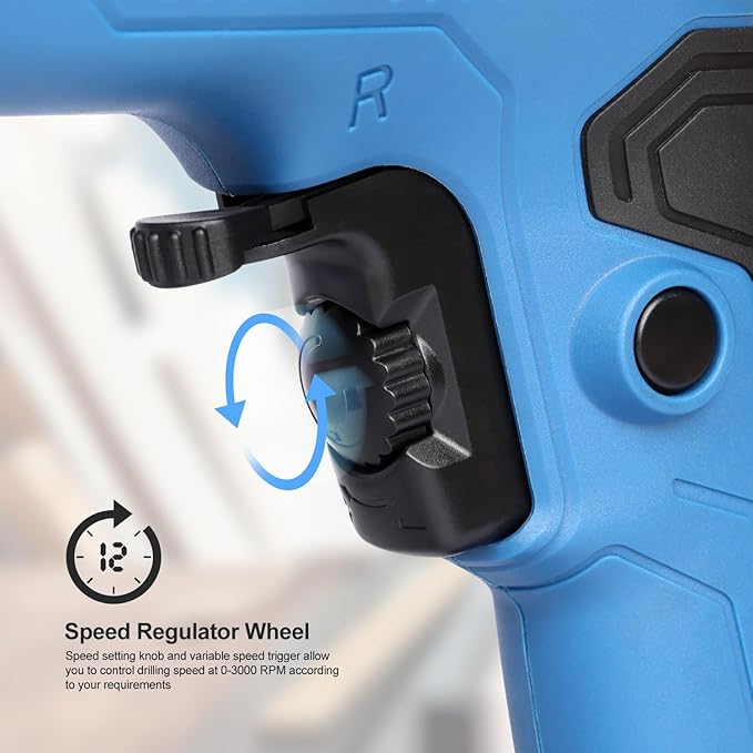 Hammer Drill, 4.5A 1/2 Corded Hammer Kit, 0-3000RPM Variable Speed Impact Drill with 105pcs Drill Bit Set, Carrying Case Included