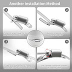 Hose Clamps 10FT Strap+10 Fasteners,DIY Cut-To-Fit 304 Stainless Steel Adjustable Large Worm Gear Band Clamp Assortment Kit,Metal Screw Fasteners and Strapping for Pipe,Duct,Pole,Tube
