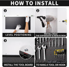 Peg Board, Metal Pegboard Wall Organizer Control, Black Pegboard for Walls Peg Board Tool Organization, Steel Pegboard Tool Board for Garage Wall Mount 2 Pcs 32x16 Inch, Metal Pegboard Panels