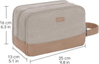 WANDF Travel Toiletry Bag for Men Large Toiletries Shaving Bag Water Resistant Hanging Dopp Kit Travel Accessories Bag for Women Men (Beige Gray)