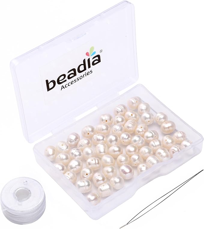 Natural Pearl Beads Potato 6-7mm White Freshwater Cultured Loose Gemstone Beads for DIY Jewelry Making 13.8''/Strand HQ