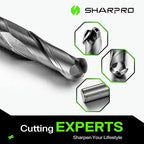 Extra Long Ball Nose End Mill 3/8 Inch SHK. and Cutting Dia. 3D Carving, High-Speed and Deep Cutting, AlCrN Coated, Apply for Alloy Steel, Stainless Steel and Various Cast Iron.