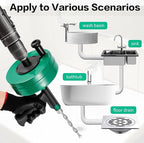 Drain Clog Remover,50 FT Drain Snake with Drill Attachment,Heavy-Duty Steel Drain Auger,Plumbing Snake Clog Removal Tool,Sewer Snake for Sink,Kitchen,Shower,Toilet