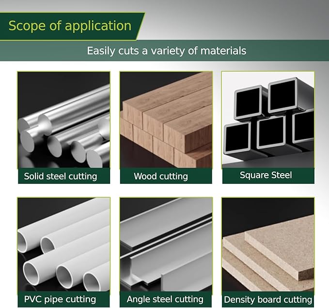 Miter Saw 10-inch Compound Miter Saw 6000RPM Corded Power Wood Circular Saw with Precision Miter Angles, Lightweight Design, 45° Adjustable Table