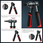 Rivet Nut Tool Rivet Nut Kit, Rivnut Tool Kit with 10 Metric and SAE Mandrels, 100 Pcs Rivet Nuts Assortment Kit, Professional Ratchet Nutsert Tool Kit with Rugged Carrying Case, TR21