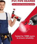 Erayco PPR150 1-1/2 Inch Plastic Pipe Fitting Reamer, PVC Pipe Reamer for Schedule 40 PVC Pipe, Fit into Standard 1/2" Drills, Suit for Water Lines, Drain Lines, Vent Lines