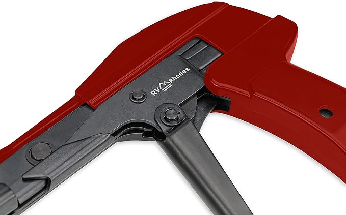 42710 Zip Tie Gun/Cable Tie Install Tool, Adjustable Tension with Built-In Cutter, for Nylon Ties up to 1/4”- Red