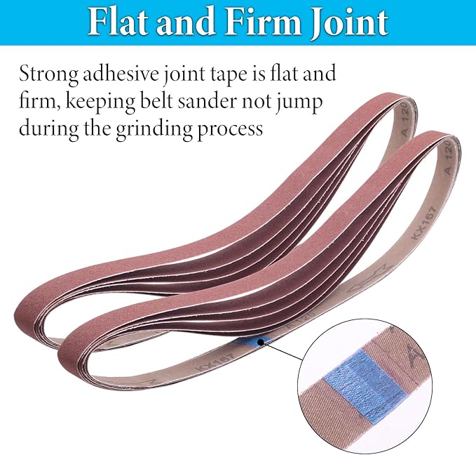 1 x 42 Belt Sander Sanding Belts, 1 inch x 42 inch Sanding Belt 120 Grit, Aluminum Oxide Sanding Belt for Belt Sander, 24 Pack(1x42in, 120 Grit)