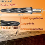 1" Reamer Drill Bit for Metal, M2 HSS Taper Reamer for Steel, Alloy, Wood, Plastic to Align, Enlarge Holes – 5-Spiral Flutes, 1/2" Non-Slip Shank, 25mm Car Reamer, Bridge Construction Reamer.