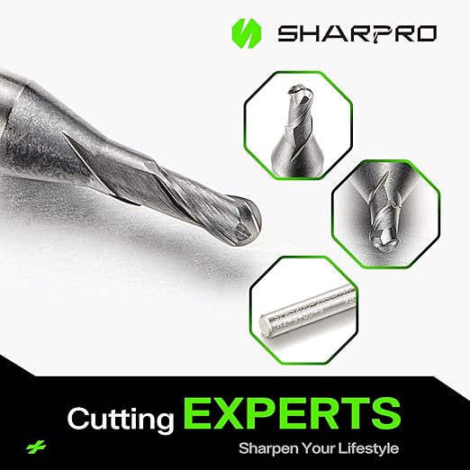 Carbide Ball Nose End Mill 2 Flute 4mm SHK. 2mm Cutting Dia. 3D Carving, High-Speed and Deep Cutting, AlCrN Coated, Apply for Alloy Steel, Stainless Steel and Various Cast Iron.