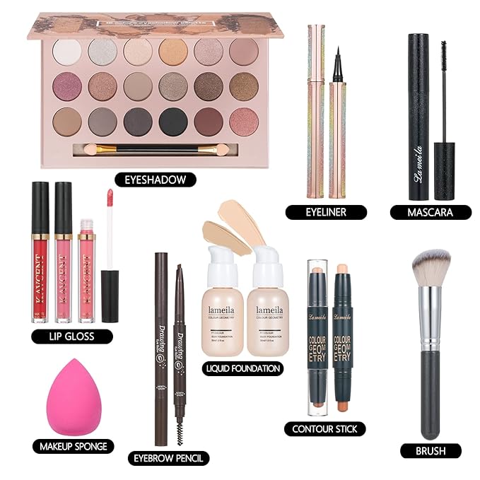 Makeup Kits Makeup Sets for Teens Women Teenagers Makeup Kit for Women Full Kit Make up Set Girls Gift Eyeshadow Foundation Makeup Kits for Teens Girls Ages-VeraVaultWomen