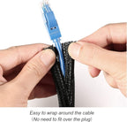 CrocSee 10ft - 1/4 inch Braided Cable Management Sleeve Cord Protector - Self-Wrapping Split Wire Loom for TV/Computer/Home Theater/Engine Bay - Black