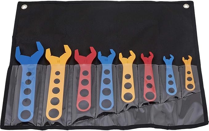 Speedway Aluminum AN Fitting Wrench Set & 72 Piece Cap/Plug Kit