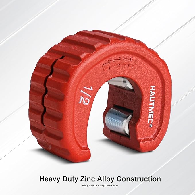 HAUTMEC Pro 1/2 Inch Automatic Copper Tube Cutter - 1/2 in. Maximum Nominal Pipe Capacity (5/8 in. Outer Diameter), for Copper, Aluminum, Brass Tube and Thin-wall Conduit, HT0215-PL