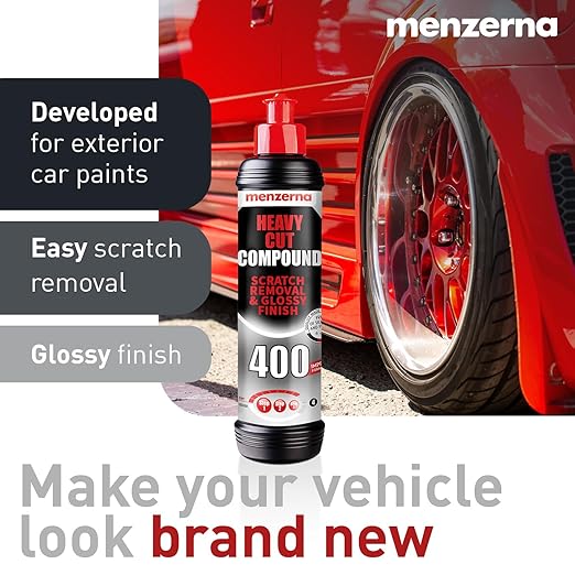 menzerna Scratch and Swirl Remover Kit I Car polishing Set with Menzerna Heavy Cut 400 and 3,5 Inch Polishing Pad I Deep Scratch Repair Kit for All Types of Vehicles