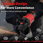 NAWIN Cordless Angle Grinder 4inch Kit,variable speed grinder, 20V Battery Angle Grinder Tool,2×6.0Ah Battery&Fast Charger,Brushless Motor, Electric Angle Grinder for Cutting, Griding, Polishing