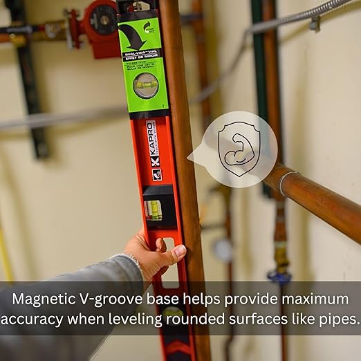 Kapro - 159 Magnetic Semi-Professional I-Beam with Plumb Site Level - Features Horizontal Vial and Dual-View Plumb Site - Aluminum - 24 Inch