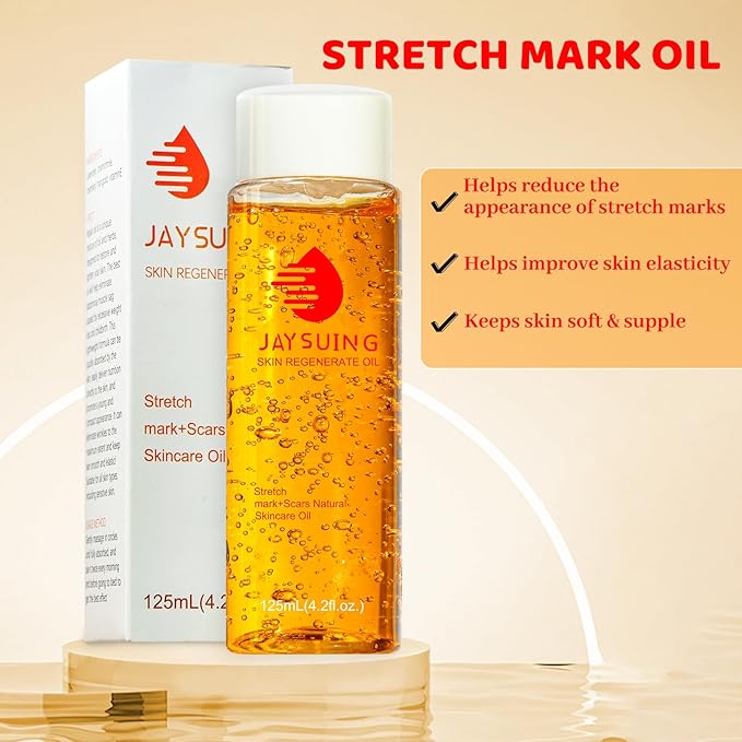 Stretch Mark Oil for Pregnancy, Skincare Body Oil for Scars and Stretchmarks, Pregnancy Oils for Stretch Marks Pre and Postpartum Natural Skincare Massage Oil, Skin Regenerate Oil, 4.2 fl.oz-VeraVaultWomen