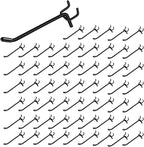 Dualshine 60PCS Black Pegboard Hooks 4 Inch, Peg Board Shelving Hook Metal Pegboard Display Hook Peg Wall Hook for 1/4’’ Spaced Pegboard, 0.2” Diameter Peg Board Peg for Garage Storage Organizer