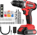 Cordless Power Drill Set: GardenJoy 21V Electric Drill Driver Kit with Battery and Fast Charger, 65pcs Acessories, 2 Variable Speed Control, 3/8-Inch Keyless Chuck and 24+1 Torque Setting