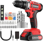 Cordless Power Drill Set: GardenJoy 21V Electric Drill Driver Kit with Battery and Fast Charger, 65pcs Acessories, 2 Variable Speed Control, 3/8-Inch Keyless Chuck and 24+1 Torque Setting