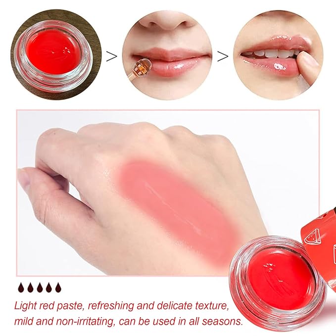 1 PCS Bee Lip Balm Honey Pot, Moisturizing Watermelon Sleeping Lip Balm Lip Mask Overnight, Hydrate Lip Repair Prevent Dry and Cracked Lip Care, Nourishes the Lip Skin, Reduces Lip Lines-VeraVaultWomen