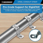 1-Inch One-Hole Conduit Strap | Steel Clamp for Rigid/IMC - Sandbaggy (1 inch, 100, Count)