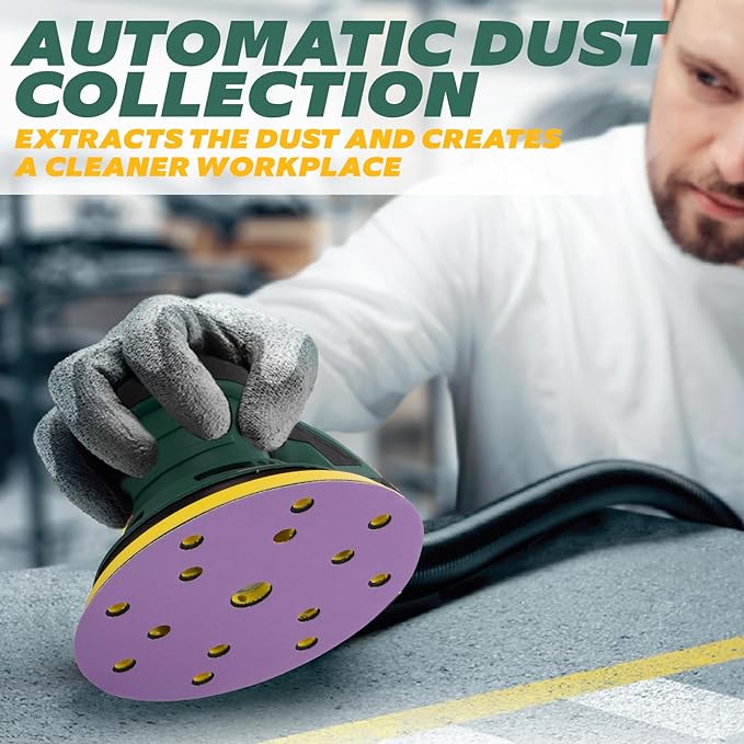 Pro-Grade Random Orbital Sander | 350W Brushless Powerhouse w/Dual 5" & 6" Pads | 4000-10K RPM Variable Speed | Dust-Free Woodworking Beast for Floors, Auto & DIY Projects