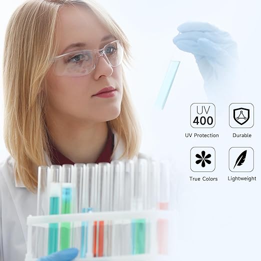 10 Pack Clear Safety Glasses with ANSI Z87.1 Scratch Resistant Eyewear for Women Man Lab Goggles Eye Protection