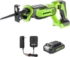 Greenworks 24V Brushless 1" Compact Reciprocating Saw (3,000 SPM), 2.0Ah Battery and Compact Charger Included