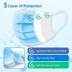 Jointown Disposable Face Masks, ASTM Level 2 Surgical Mask with 3 Ply Protection & Elastic Earloop, 100 Pack Blue