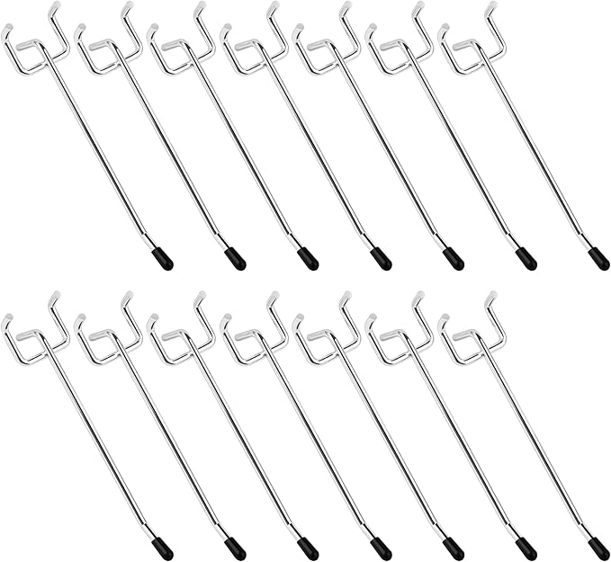 Pegboard Hook 50 Pcs, Sturdy L Shape Galvanized Metal Fit for 1/4 and 1/8 Pegboard, Organizer Kit for Garage Tool Storage