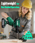 KIMO 20V Cordless Drill Set with 2 Packs 2.0Ah Battery, Max 350 In-lb Torque, 1350 RPM, 3/8" Keyless Chuck, 18+2 Clutch Setting, 18pcs Accessories, Power Drill for Drilling Wood Bricks Walls Metal