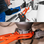 12-Inch Swedish Pipe Wrench, Heavy Duty Adjustable Plumbing Wrench with 45°Angled Jaw for All Types of Nuts, Water Pipes