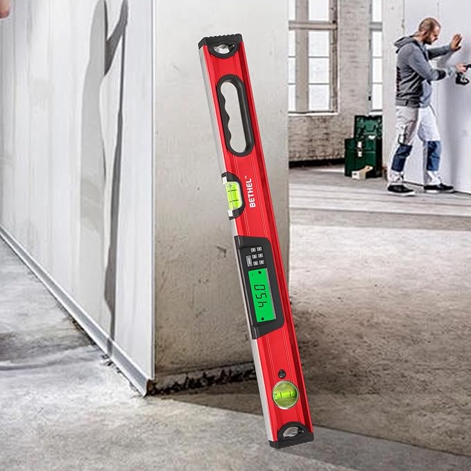 BETHEL Digital Level with LCD Display,24Inch Magnetic Digital Torpedo Level, Vertical & Horizontal Spirit Bubble Measuring Tools for Woodworking Construction Craftsman