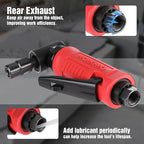 WORKPRO Air Angle Die Grinder, 1/4-Inch Pneumatic Right Angle Die Grinder, 20000RPM, Air-Powered 90 Degree for Grinding, Cutting, Polishing, Welding Repair, Deburring, 1/4" & 1/8" Collets Included