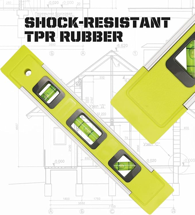 Level & Tool Magnetic Aluminum Reinforced Torpedo Level, 9", Green (2PCS)