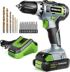 WORKPRO 20V Cordless Drill/Driver Kit, 3/8”, 18+2 Torque Setting, Variable Speed, 2.0 Ah Li-ion Battery and 1 Hour Fast Charger