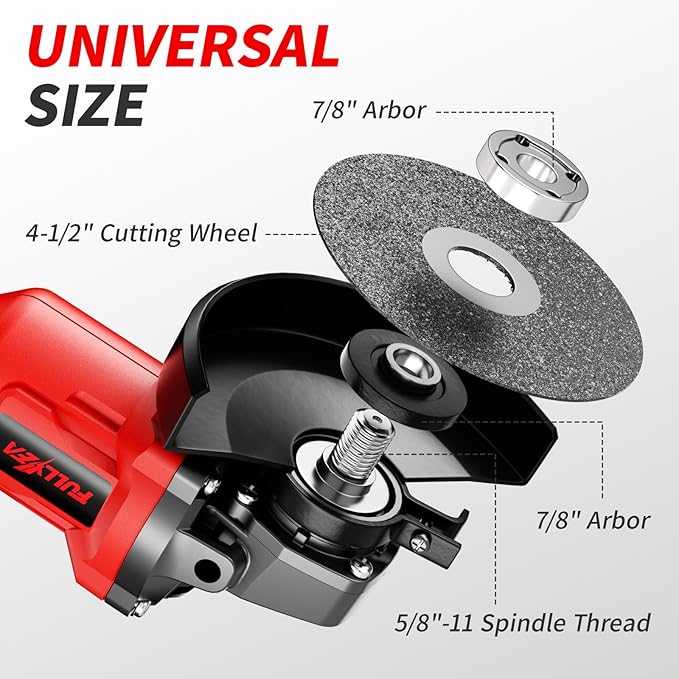 Cordless Angle Grinder 4-1/2 inch, Power Angle Grinder with 2x4.0Ah Battery, 10000 RPM Brushless Metal Grinder with Cutting Wheels, Electric Grinder Tool for Wood Metal Cutting & Grinding