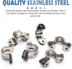 1/2inch Rigid Pipe Strap Clamp, Two Hole Strap,U Bracket Tube Clip, Stainless Steel Heavy Duty Pipe Fasten Holder, 50Pcs (20mm)