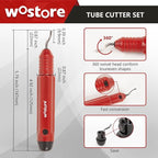 Wostore Tube Cutter Set Heavy Duty Pipe Cutter 3/16-2 Inch (5-50mm) O.D.tubing, Mini Tube Cutter 1/8 to 7/8 Inch (3-22mm), Deburring Tool For Copper, Aluminum, PVC Pipes
