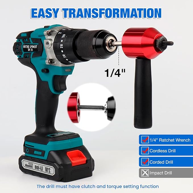 YUZES Rivet Nut Tool Adapter for Cordless Drill Electric- Newly Labor-Saving Rivet Gun Kit Professional Rivet Nut Tool kit with Carrying Case (Rivet Nut Tool-30-R1)