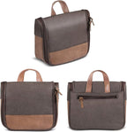 Hanging Toiletry Bag for Men VANCASE Vintage Leather Shaving Dopp Kit Medium Waterproof Travel Bathroom Bags Portable Shower Organizer