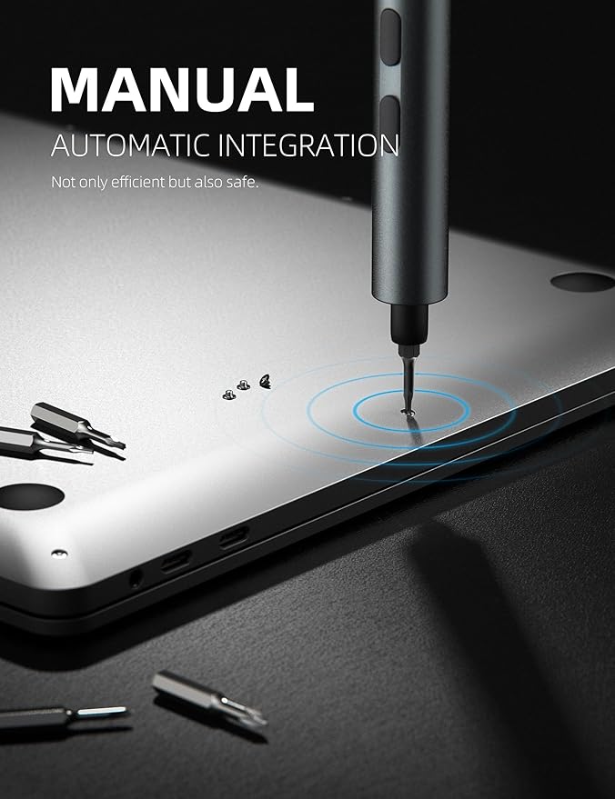 iFu Mini Electric Screwdriver, 42-in-1 Precision Screwdriver Set, Cordless, Magnetic Storage, 5/32''Hex, For Electronics Phone Camera Laptop Watch - Grey