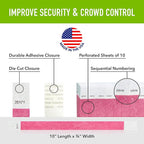 1,000 WristCo Cranberry Tyvek Wristbands for Events - Comfortable Tear Resistant Paper Bracelets ID Wrist Bands for Concerts Festivals Admission Party Identification