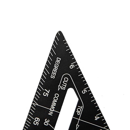 Beslands Aluminum 7-inch Rafter Square Carpenter Layout Tool Alloy Triangle Ruler Protractor （Imperial）