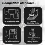 1/8" Micrograin Carbide Square End Mill Set 2 Flute HRC 55 AlTiN Coating End Milling Bits for Milling Alloy Steels, Hardened Steel, CNC Router Bits