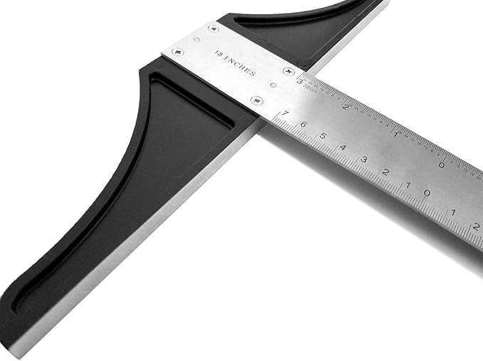 Pacific Arc 42 Inch T Square, Traditional Stainless Steel, Graduated Inch and Metric