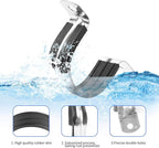 1 Inch Reinforced Rigid Pipe Strap, 20 PCS 2 Holes U Bracket Cable Clamp Hanger, Rubber Cushioned Insulated Clamp, Conduits Strap Clamps for Pipe Fixing on Various Surfaces(25mm)