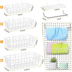 95 Pieces Pegboard Accessories Set Including Pegboard Storage Basket with Hooks Pegboard Cups with Holder Wire Shelf Tissue Storage Box Clothes Board for Garage Storage Craft Workshop (Clear)